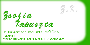 zsofia kapuszta business card